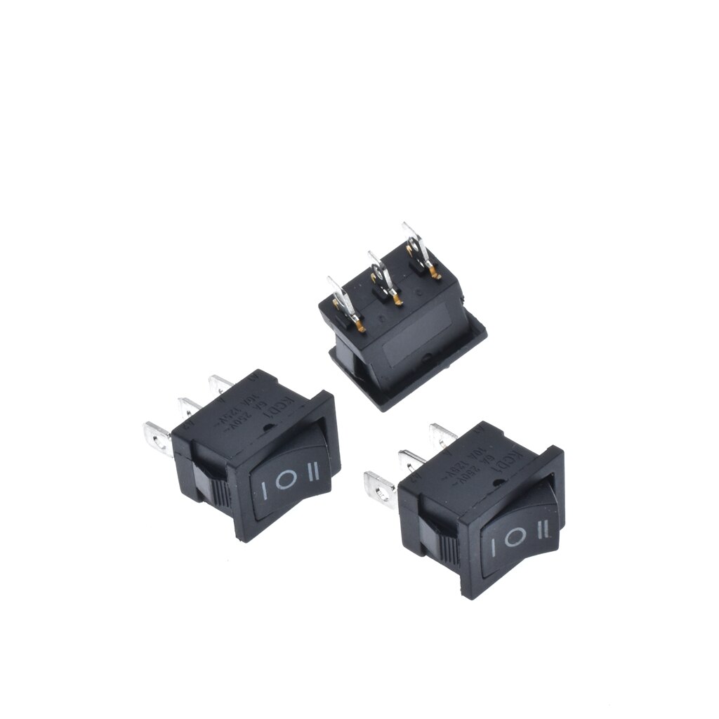 100pcs x AC 3A/250V 3 Pin SPDT ON-OFF-ON 3 Position Boat Rocker Switch 10*15mm