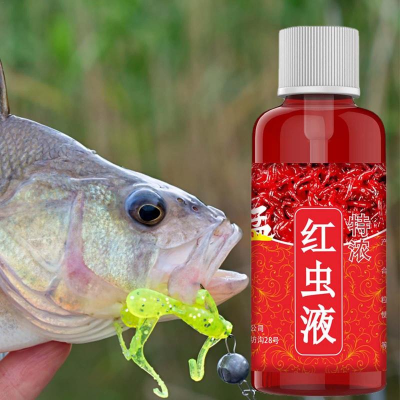 Isca de pesca de verme vermelho, cheiro concentrado, iscas para truta e baixo, carpa, baixo, 60ml