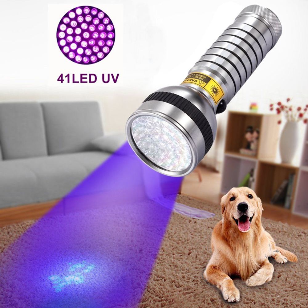 Alonefire 18w 100 led højeffekt uv lommelygte fakkel 395nm ultraviolet skorpioner kæledyr urin lækage detektion led lys aa batteri: 41uv