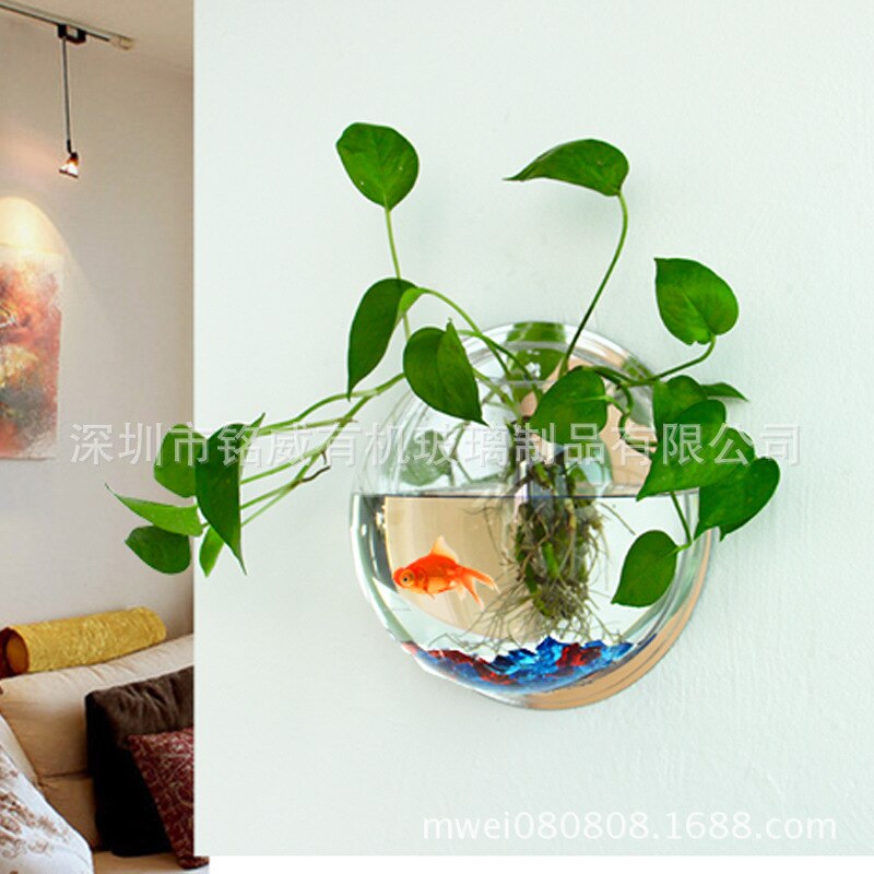 4 Size for Acrylic Fish Bowl Wall Hanging Aquarium Tank Aquatic Pet Supplies Pet Products Wall Mount Fish Tank for Betta Fish