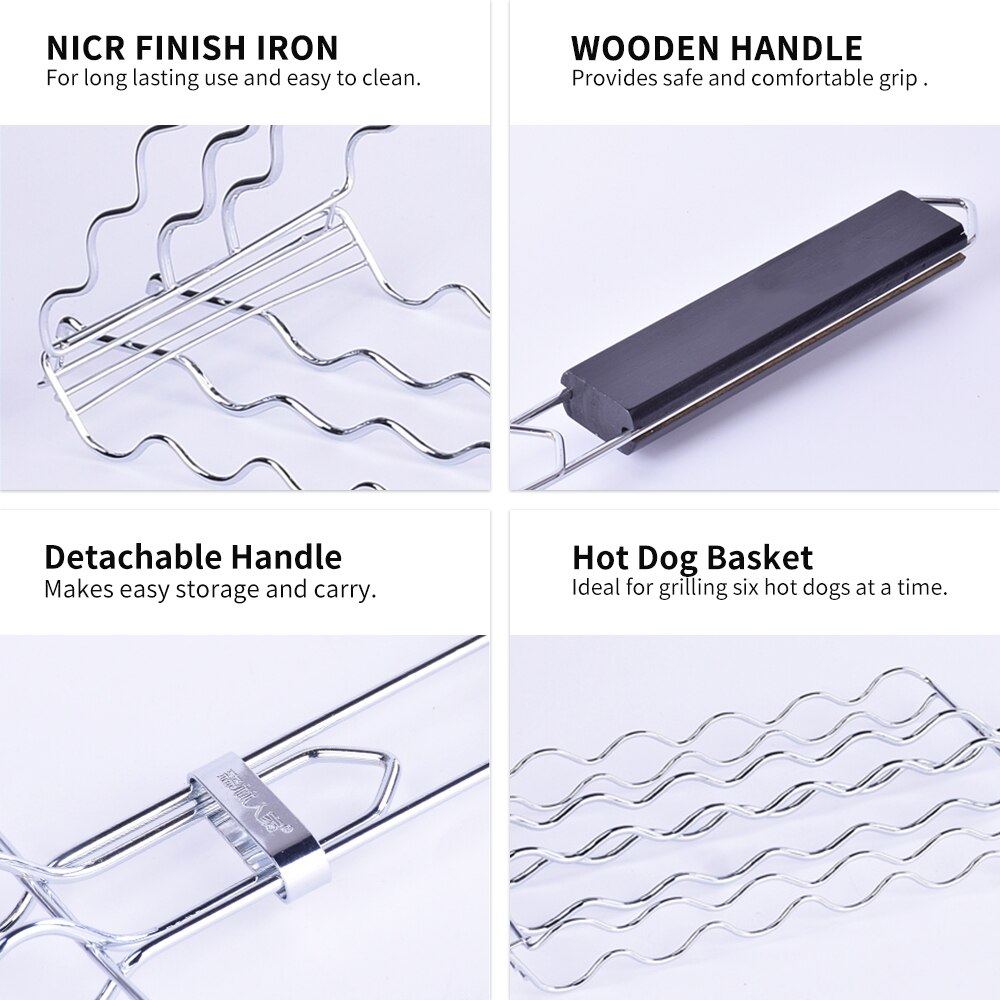 Dog Metal Mesh Rack Baskets BBQ Barbecue Sausage G... – Grandado