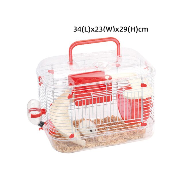 dessin animé acrylique Hamster maison Double cristal sport cobaye grande Villa écureuil Cage rose bleu petit nid pour animaux de compagnie: Type 4