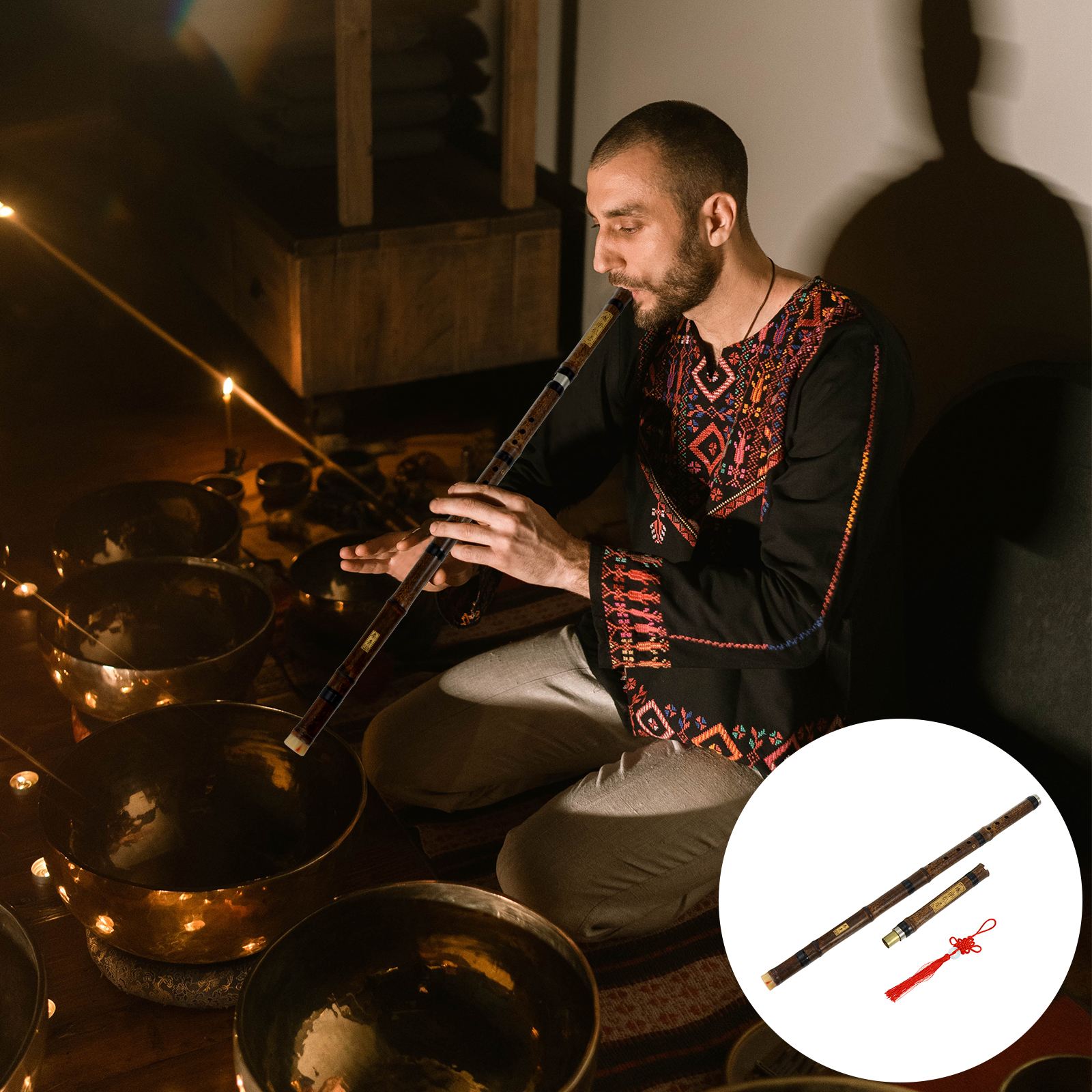 1pc Antique Style Key G Delicate Woodwind Music Instrument Chinese Musical Instrument