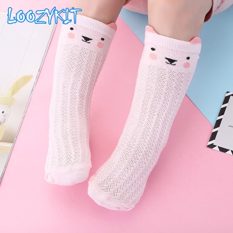 Zomer Babysokjes Mesh Lange Sockd Voor Baby Jongens Meisjes: Pink / M
