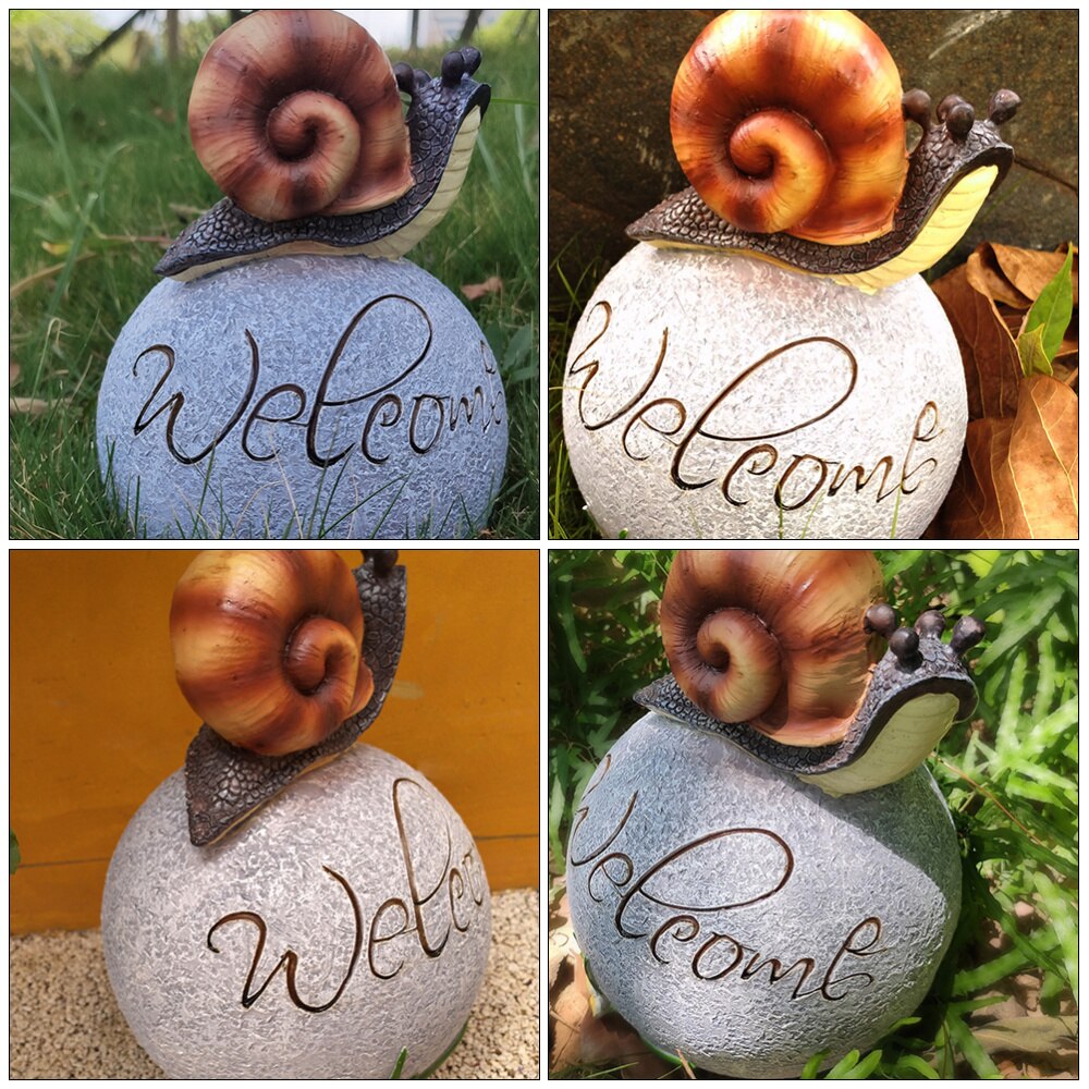 Snail Garden Ornament Lovely Welcome Snail Model Yard Lawn Decoration