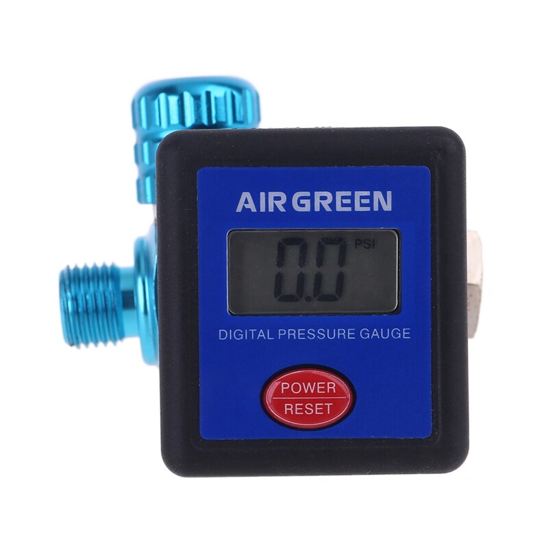 Digital Pressure Regulator Air Gauge with Locking Adjustment Valve for Spray-Gun Paint-Gun PSI BAR Kpa KG/CM2