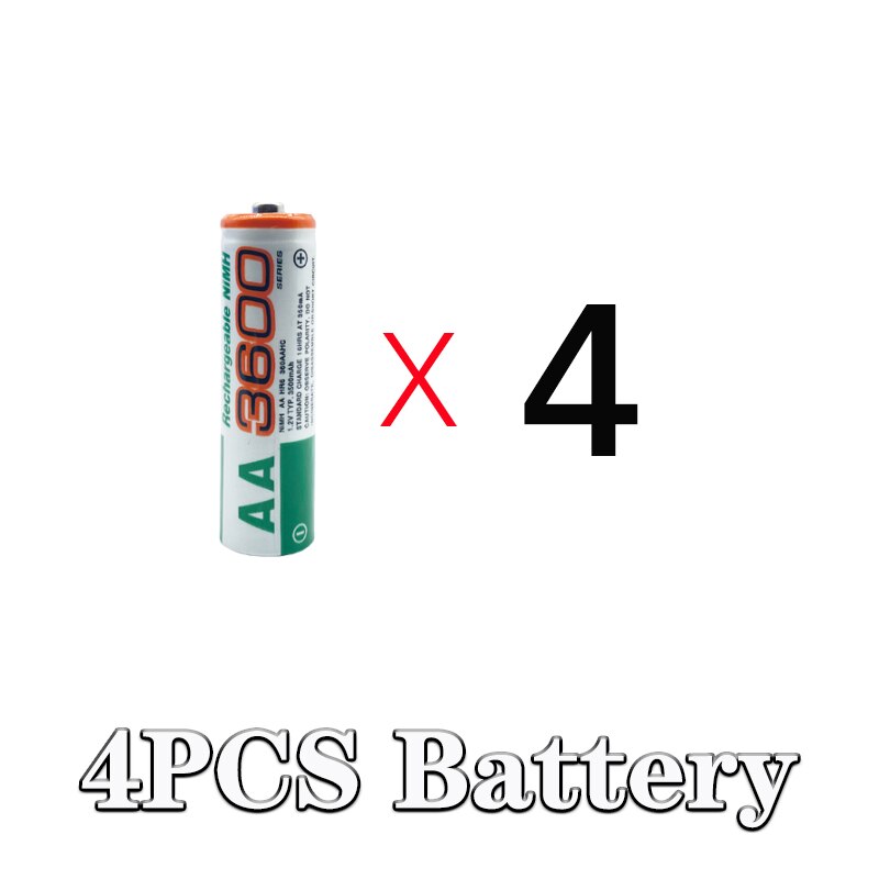 AA 1.2V Ni-MH 3600mAh Rechargeable Battery used in digital cameras, wireless mice, remote controls, toys, electronic scales, etc: black