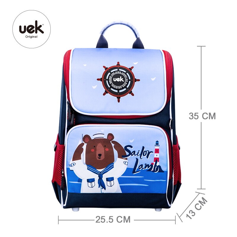 Uek Kid Primary Schoolbag Stationery Book Organizer Bag Backpack For School Girl Dinosaur Shoulders Toddler Boys Bookbag Student: sailor lamb