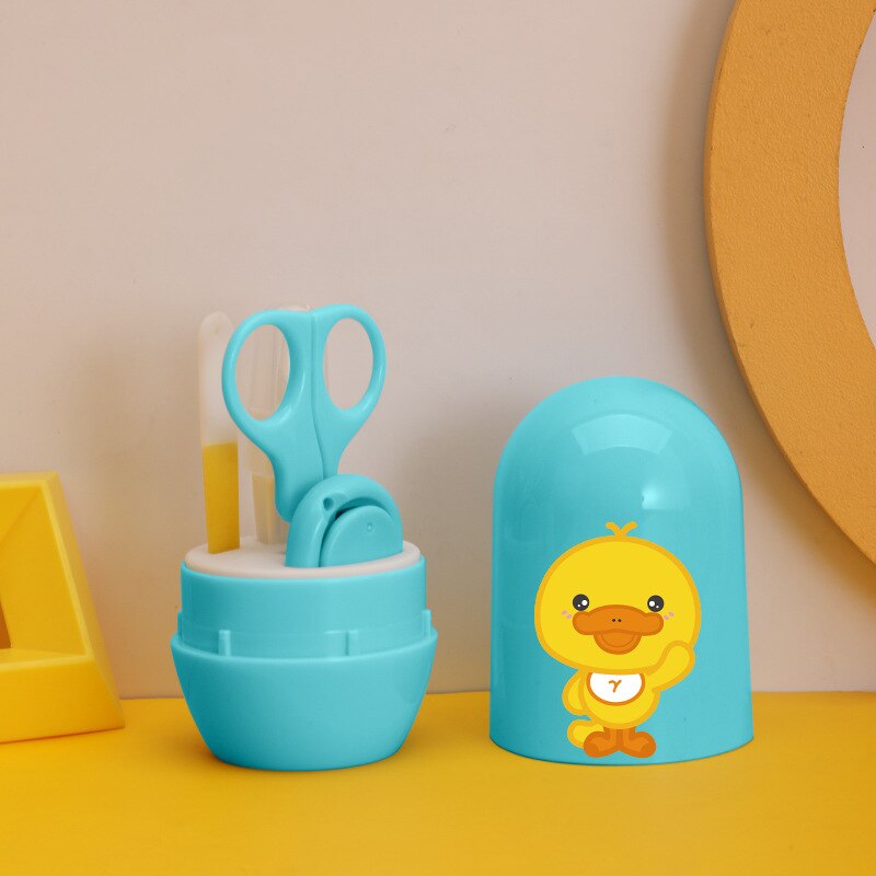 4-piece newborn baby nail care Set Nail Scissors Nail Scissors cartoon animal fish fillet baby health set: ASEG-1258