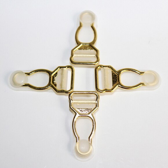 Suspender clips 1,2 cm clip para liga pinza para ropa accesorios ropa cosido suministros de Metal + PP 6 unids/lote: gold transparent