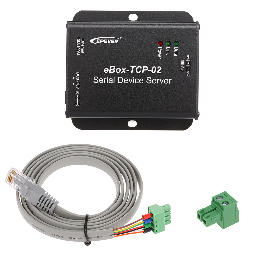Ebox-tcp -0 seriell port nätverksserver ethernet omvandlingsmodul för solar controller solar regulator