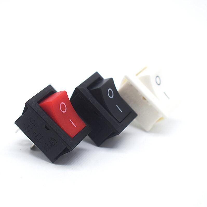 10pcs type power knop switch/KCD1-101/kleine elektronische schakelaar accessoires/2 bestanden 2 voeten 6 v/250 v elektronische weegschalen