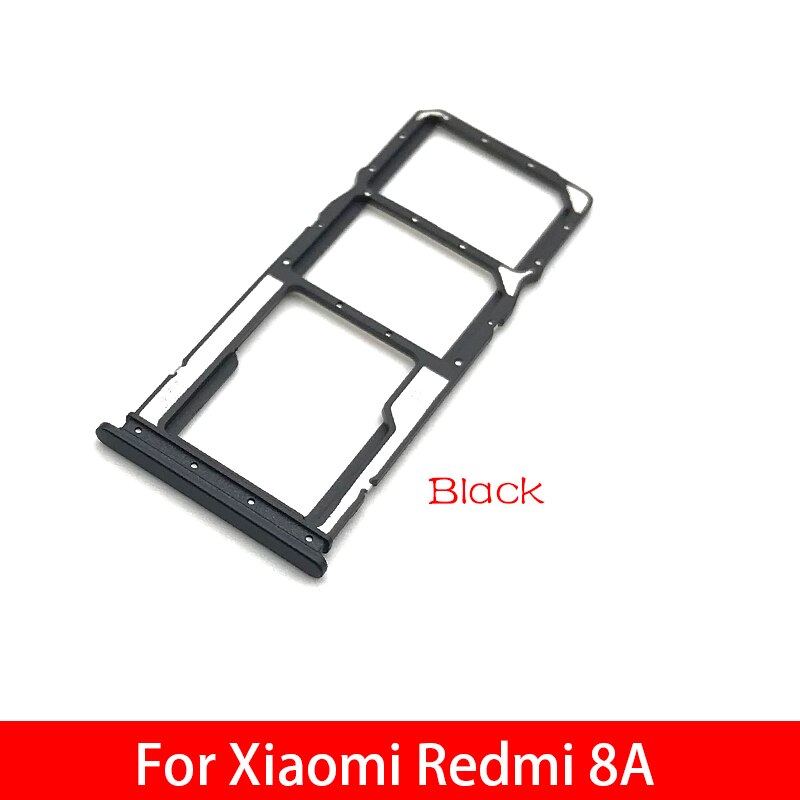 Novo para xiaomi redmi 7a 8a sim cartão bandeja slot titular adaptador acessórios: redmi 8A Black