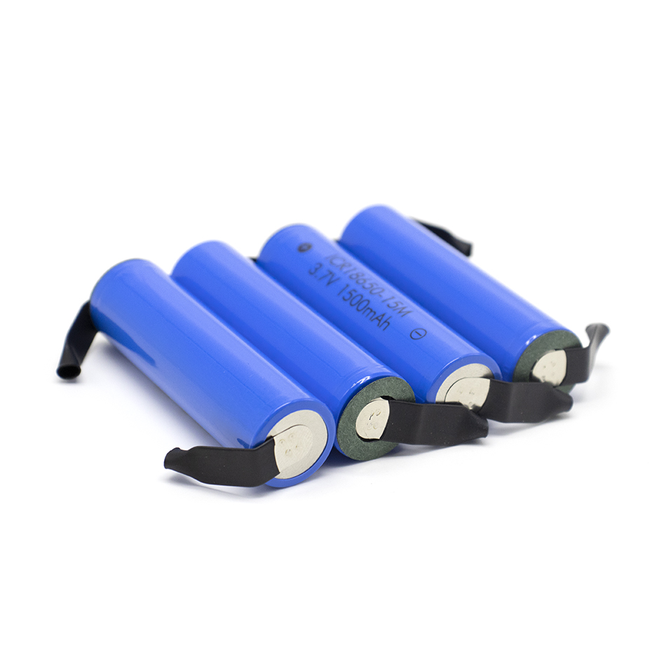 3PCS 18650 3.7V 1500mAh Energy storage rechargeable lithium battery for small flashlight battery Small fan battery 15m-Nickel