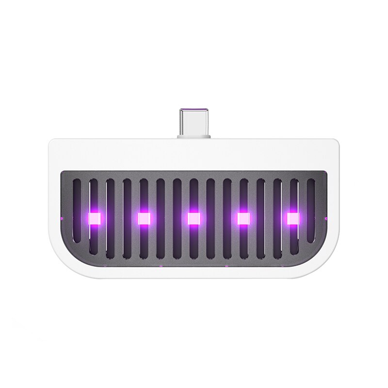 Portable UV Light Sanitizer Wand Ultraviolet Disinfection Lamp Mini UV USB Charging LED Violet Sterilizer Light For Home Traval: Type C  white