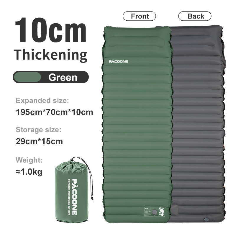 Pacoone Outdoor Isomatte Camping aufblasbare Matratze eingebaute Pumpe ultraleichte Luftkissen Reise matte mit Kopfstütze für Trave