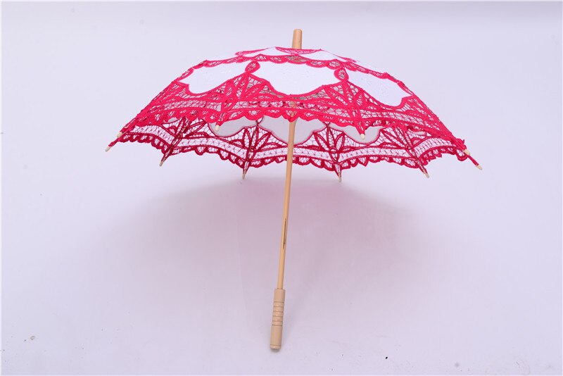 H &Ampere; S BRAUT Regenschirm Jahrgang Viktorianischen Spitze Manuelle Öffnung Fuchsie Hochzeit Regenschirm Braut Sonnenschirm Für Hochzeit Dusche Regenschirm