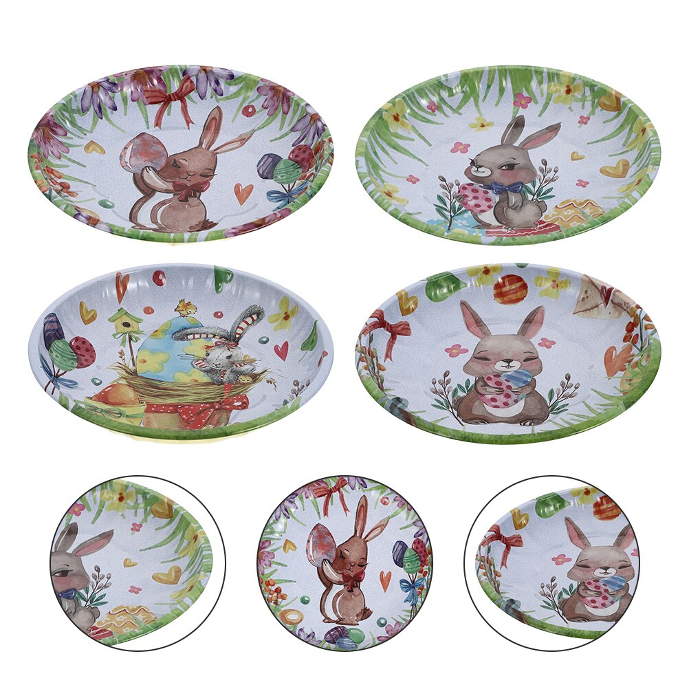 4pcs Easter Fruit Serving Plates Cake Storage Plate Snacks Candy Storage Containers: Default Title