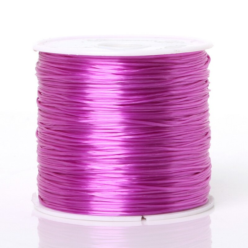 50m/ rullar 0.7mm 14 färger för val elastisk pärlor stretchtråd/snöre/snöre/tråd för kläder skor armband smycketillverkning: Lila