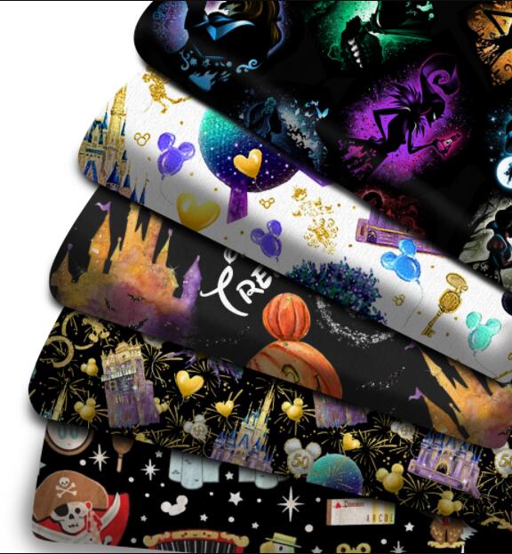 50*145cm Cartoon Castle Polyester Cotton Fabric for Tissue Sewing Quilting Fabrics Needlework Material DIY Handmade,1Yc20929
