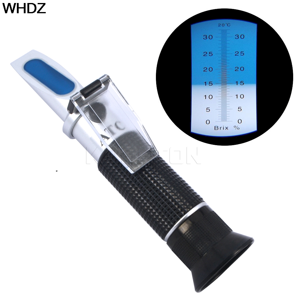 1 stks Hand held RSG-100ATC Zwart Honing Bier Suiker Alcohol Wort Wijn melk 0-32% Brix Refractometer Gereedschap Set