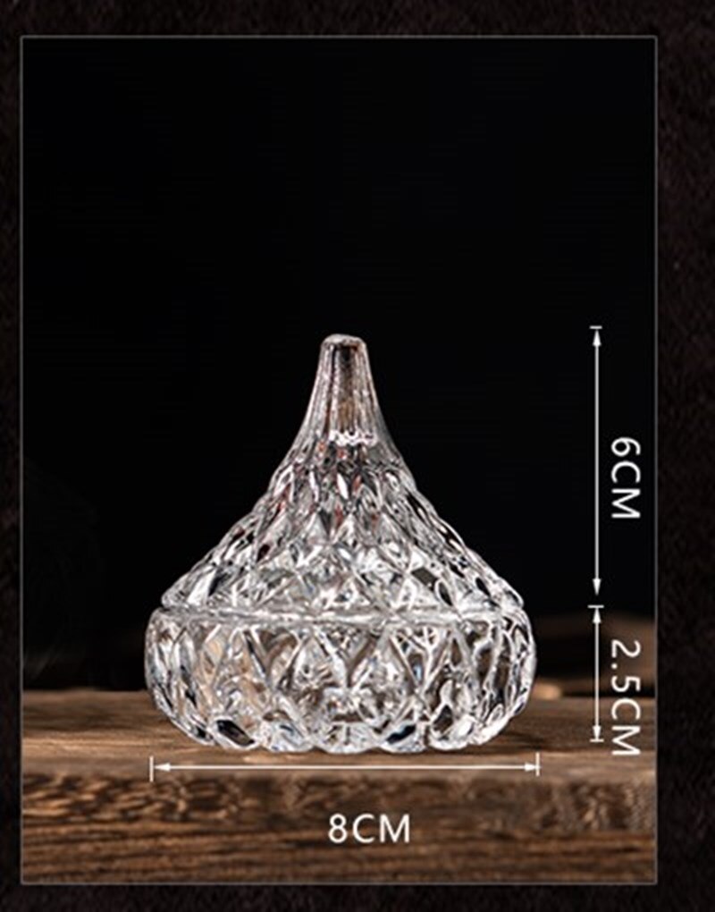 Crystal Glass Candy Box Water Candy Jar Diamond Candy Jar Jewelry Storage Box Glass Trinket Jar: S