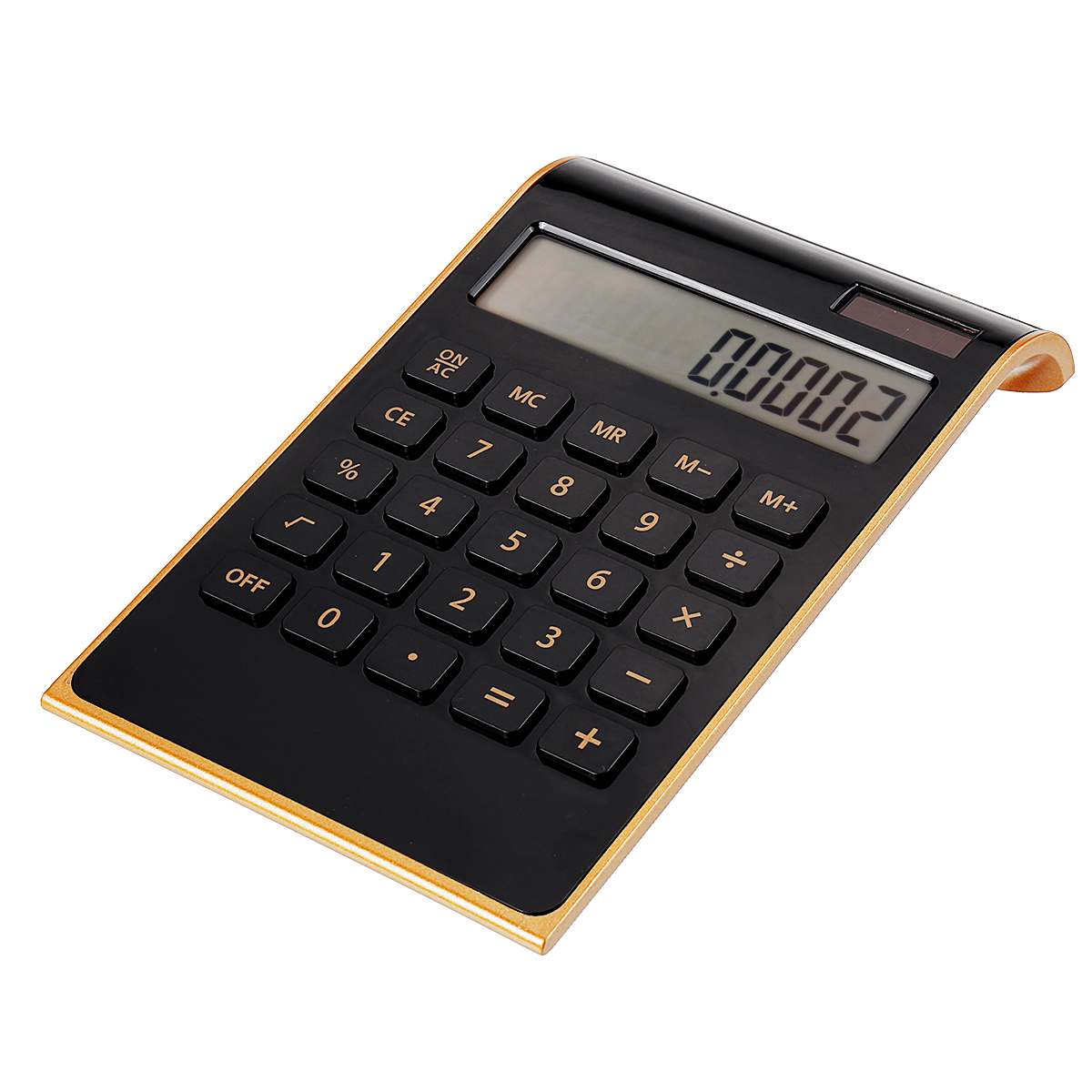 Slim Portable Calculator Solar Energy Battery Dual 10 Digital LCD Display Electronic Calculating Tools for Office School: Black