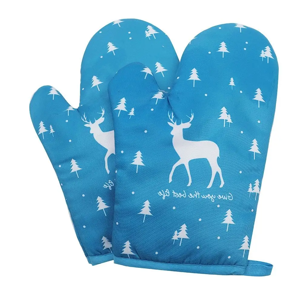1pcs Heat-insulating Gloves, Anti-scald Microwave Gloves, High Temperature Resistant Kitchen Baking Oven Gloves: Blue