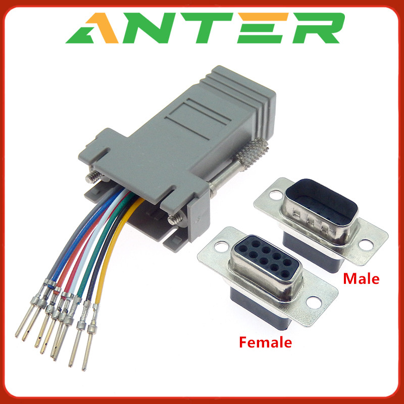 1 Stuks Db9 Vrouwelijke/Mannelijke Db9 Naar Rj45 Adapter Connector Rs232 Modulaire Cab-9as-fdte Naar Rj45 Db9 Voor Computer