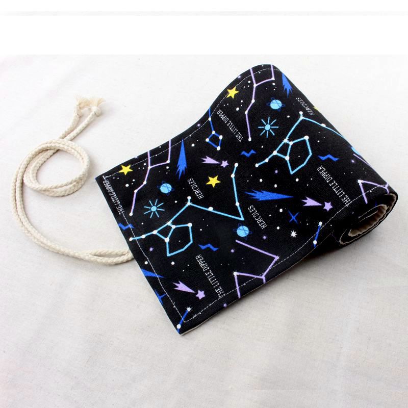 Cartuchera Kawaii escolar para niñas y niños, cartuchera coreana grande de 36/48/72 agujeros, cartuchera negra de estrellas, papelería