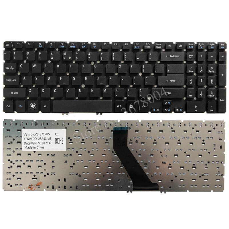 Clavier AZERTY Neuf Pour Acer Aspire M5-581, M5-581T, M5-581TG - Réf. 60.RZCN2.050, Clavier Complet Argent