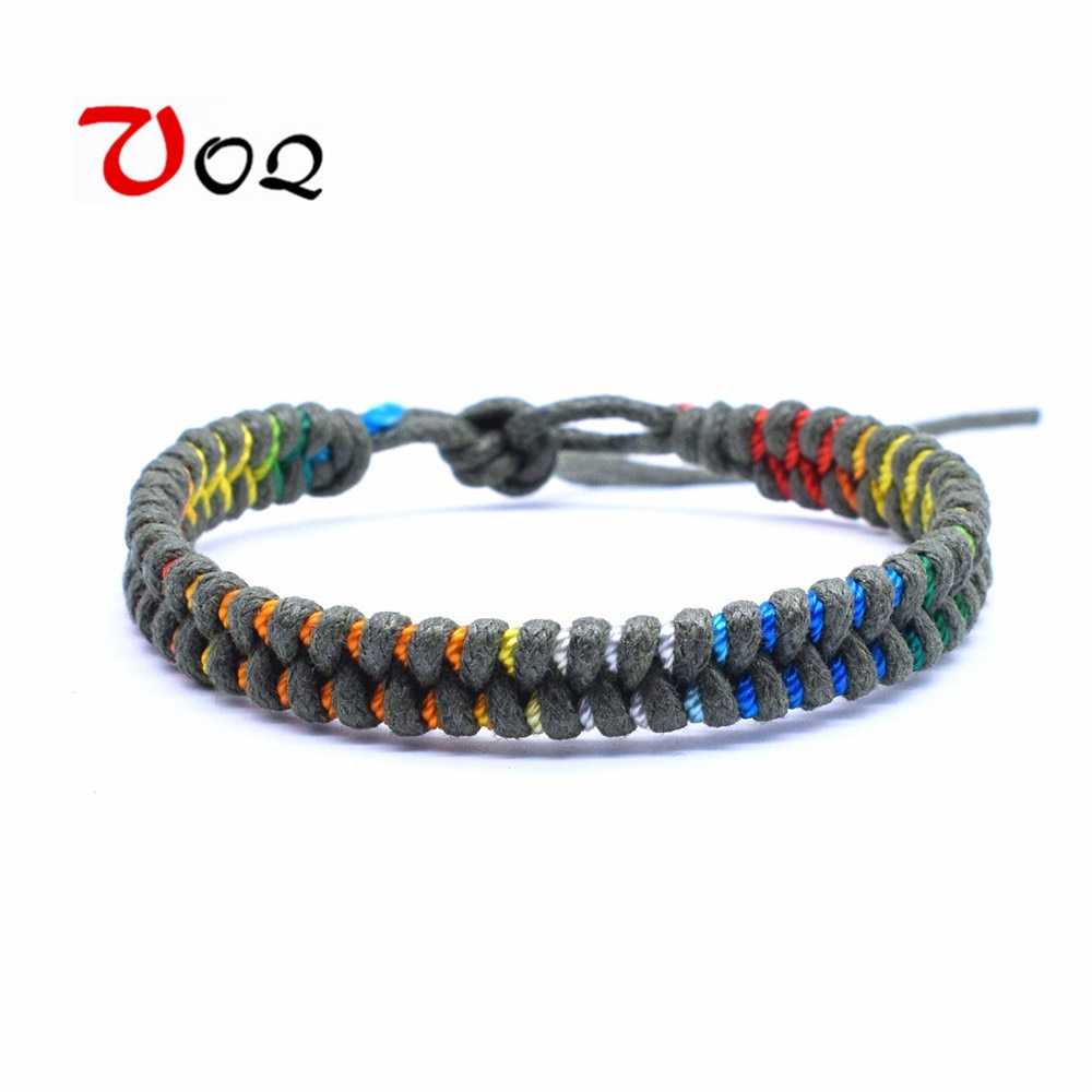 Hand geweven Kant Up Vlag Kleur Armband voor Mannen en Vrouwen Koppels Armband Sport Fans Rol- spelen Sieraden