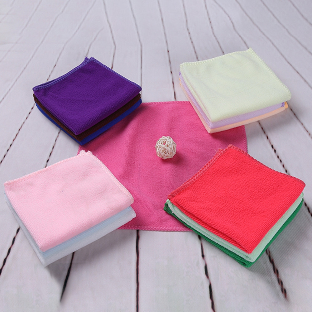 Willekeurige Kleur Gemengde Kleur 25*25 Microfiber Handdoek 30*70 Car Cleaning Handdoek Dagelijks Microvezel Reinigingsdoekje