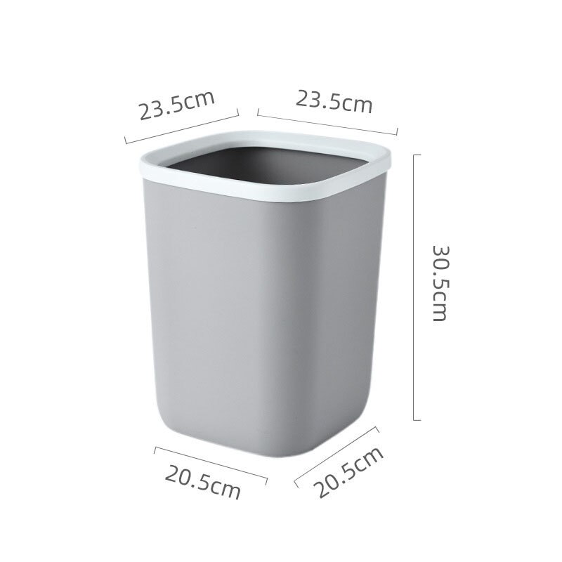 Poubelle en plastique grande cuisine salle de bains bureau, corbeille pour toilettes salon sans couvercle: 11