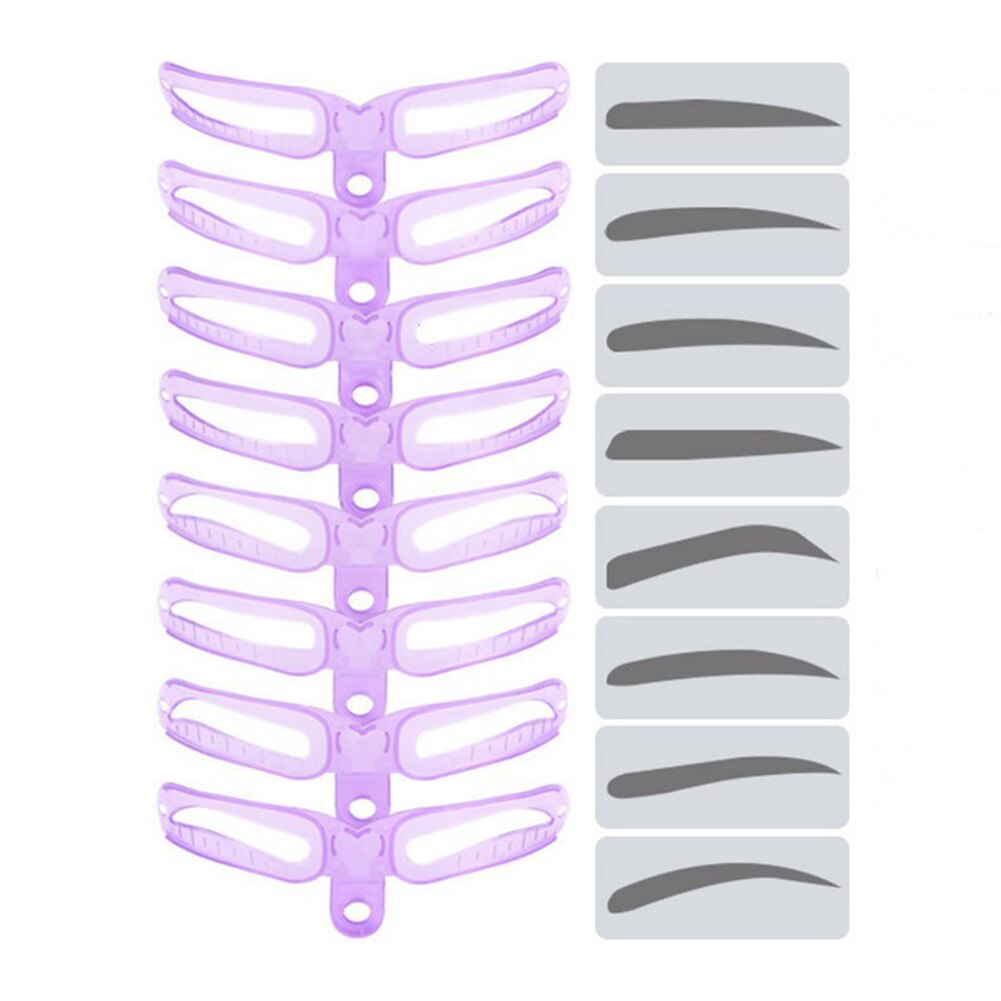 8 in1 Eyebrow Shaper Makeup Template Eyebrow Grooming Shaping Stencil Kit DIY Eyebrow Template Reusable Eyebrow Shaping Tool