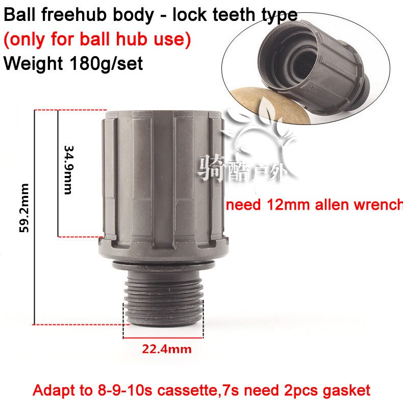 montagna bicicletta Ruota Libera Del Corpo per Branello Della Sfera E Cuscinetti Mozzi di Montaggio in Acciaio Sedile cassetta Corpo Del Mozzo Del Manicotto per 7- 8-9-10-11 Velocità: BeadHubBodyLockTeeth