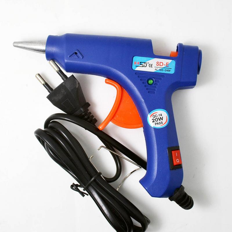 100-220V Hoge Temp Heater Melt Lijmpistool 20W Reparatie Tool Heat Gun Blue Mini gun Met Trigger US/EU plug
