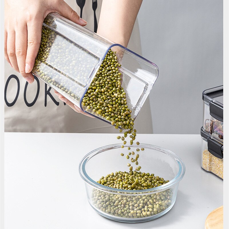 Airtight Food Storage Containers Set with Lids Plastic Dry Food Canisters for Kitchen Pantry Organization and Storage fridge can