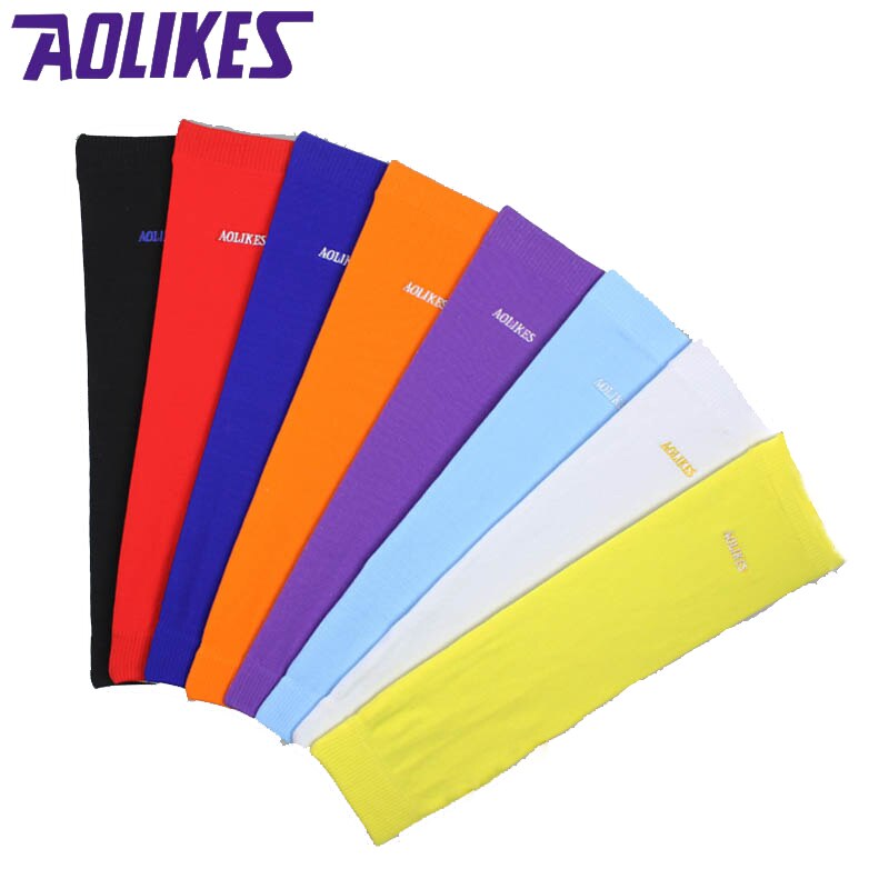 AOLIKES-Calentadores de brazo elásticos para baloncesto, manguitos de voleibol, transpirables, coderas de ciclismo, soporte de compresión, 1 unidad