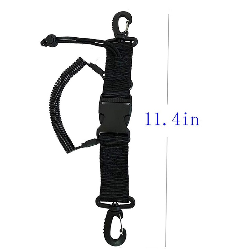 Scuba Diving Lanyard Double Ended Stainless Steel Spring Coiled Lanyard with Snaps and Quick Release Buckle for Cameras and Dive