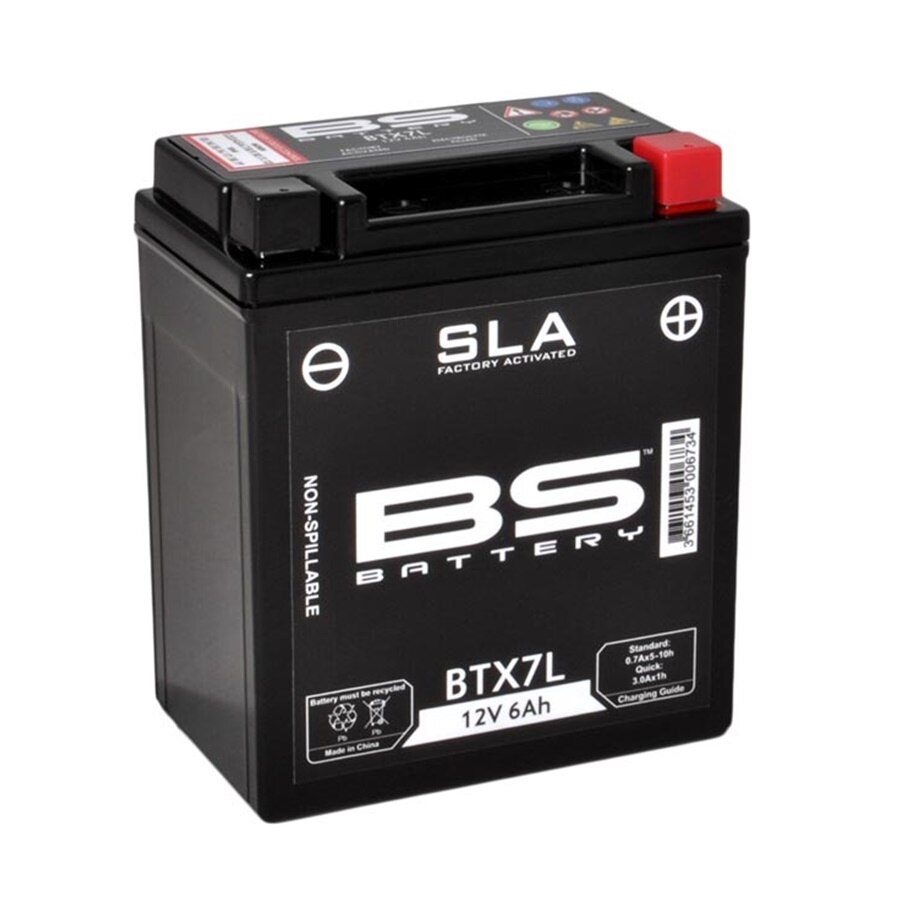 Batería moto BS YTX7L-BS SLA (Sellada sin mantenimiento, Preactiva, Ultrahermética)