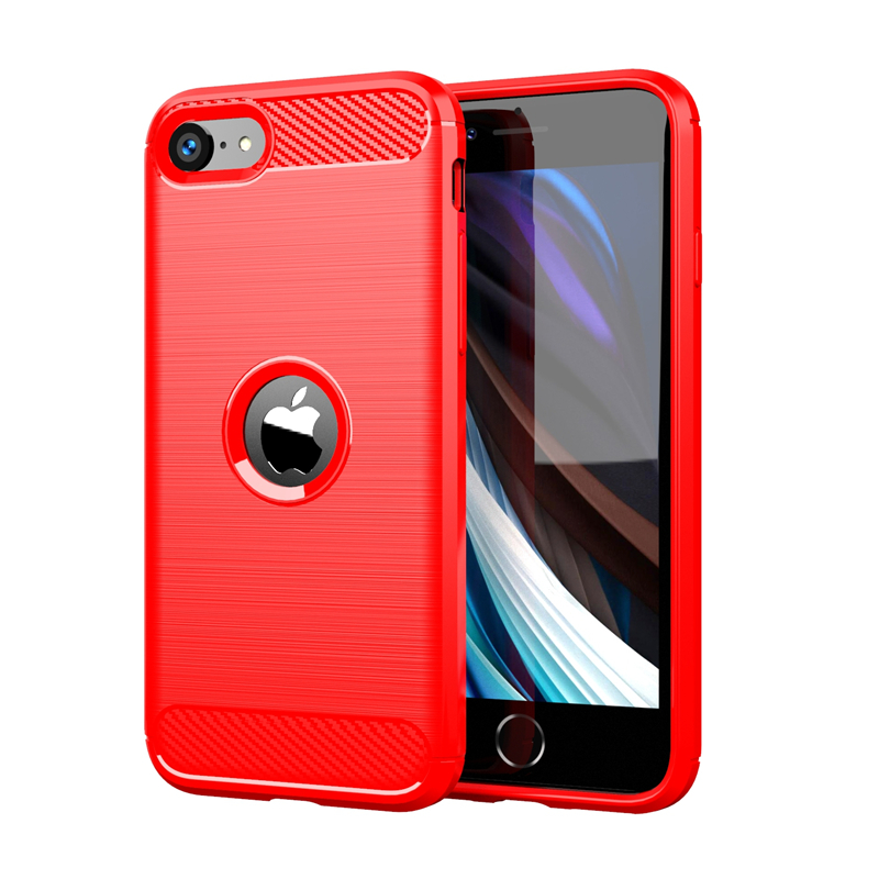 Voor Cover Iphone Se 2022 Case Voor Iphone Se 2022 Cover Terug Soft Tpu Case Voor Iphone 6 7 8 plus 11 12 13 Pro Max Se 2022 Fundas: Koolstofvezel / Rood