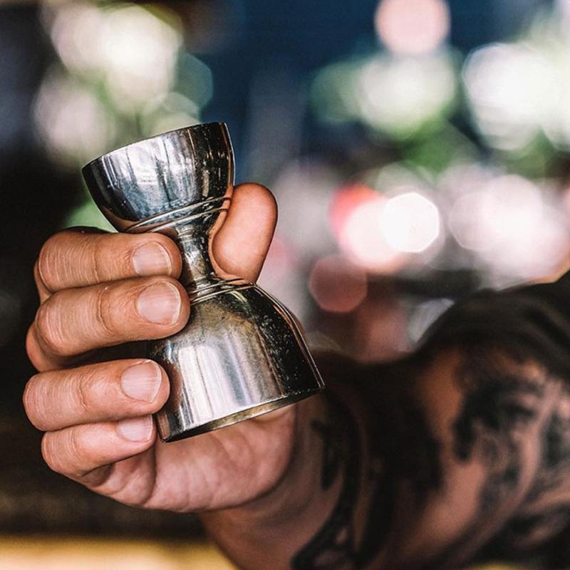 Bar jigger speil polert cocktail bartender festverktøy dobbelt hode målekopp kaffe rustfritt stål hjem