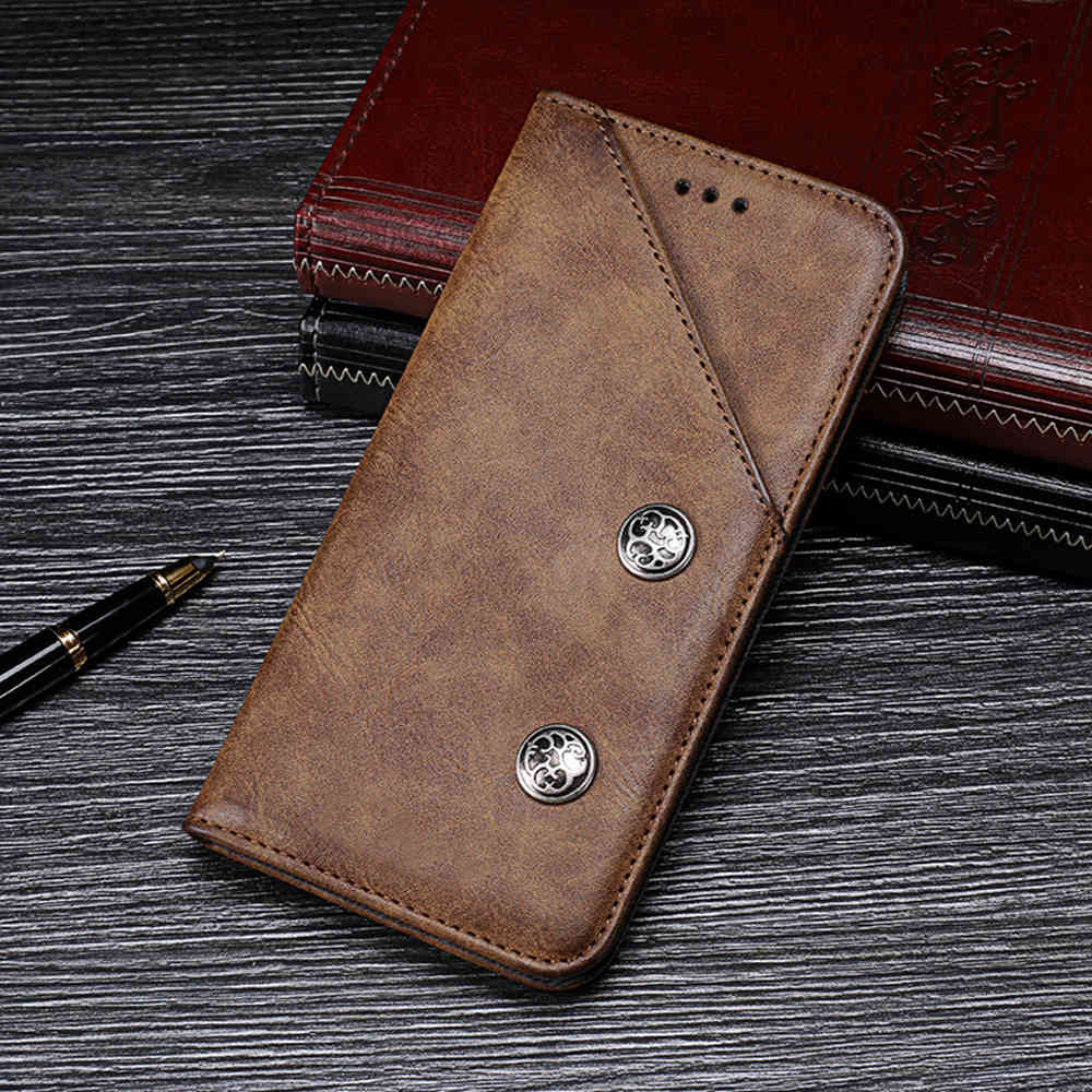 Telefon etui til oneplus 5, [stativer til kortpladser], retro magnetisk fip etui, cover til læder telefon cover til oneplus 5: Khaki