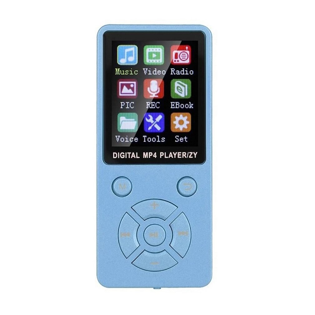 Lettore musicale MP4 MP3 leggero Wireless T1 con schermo Mini lettore portatile ultrasottile tipo di pulsante regolabile: Blue