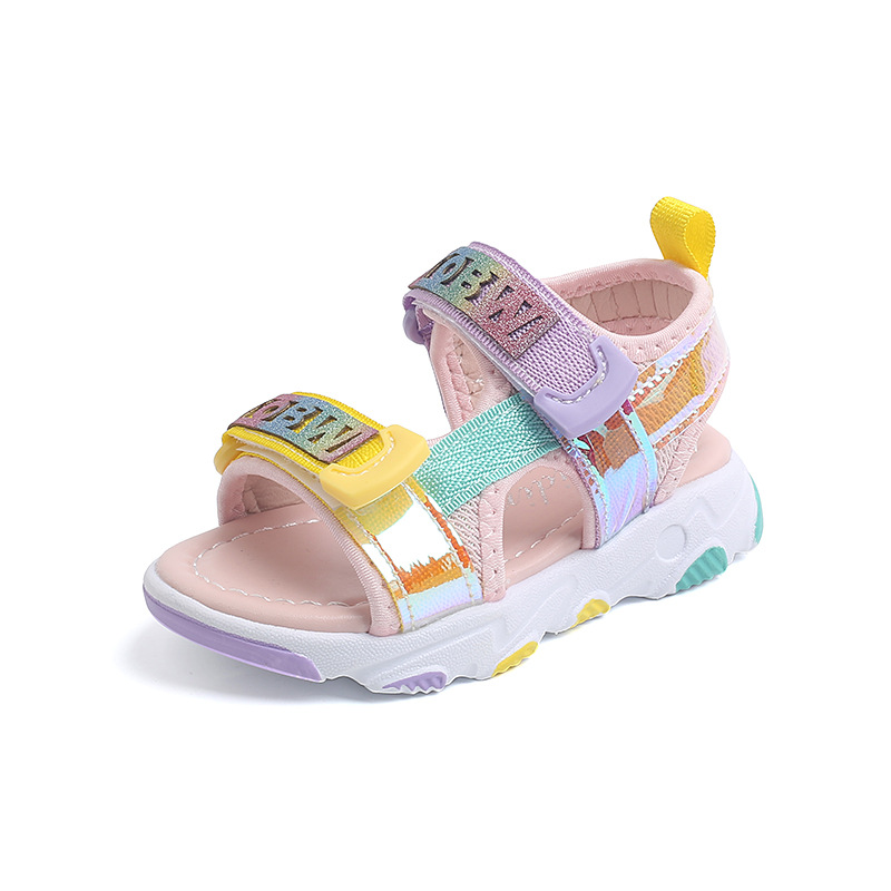 Children Soft Bottom Non-slip Open Toe Beach Shoes Girls Baby Colorful Toddler Sandals Baby Girl Shoes Summer Girls Sandals