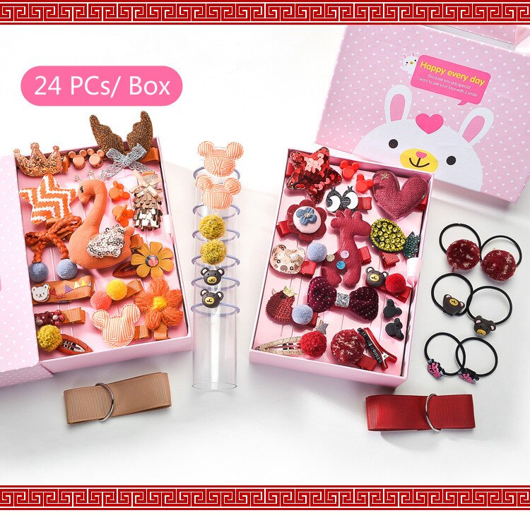 impostato 24 Accessori Capelli - Neonata Fermaglio Cerchietto clip Barretta