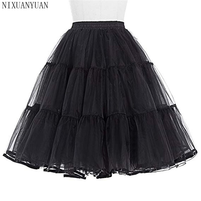 Tulle Crinoline Vintage Petticoat Wedding Dress Underskirt Rockabilly Tutu Fluffy Adult Short Organza Petticoats