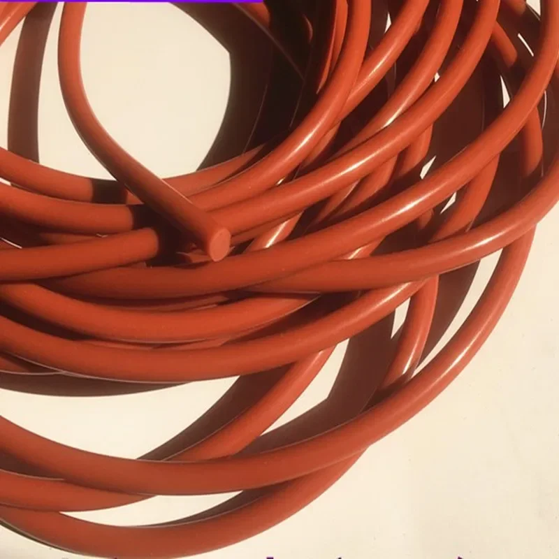 Tira de sellado de silicona redonda sólida ROJA Diámetro 1-23 mm Tira de sellado roja redonda resistente a altas temperaturas Tira de goma de silicona