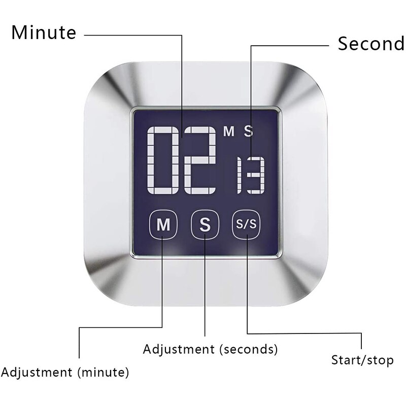 Large Display Kitchen Timer Alarm Clock Magnetic Led Digital Kitchen Egg Cooking Timers Kitchen Countdown Timer for Baking Study